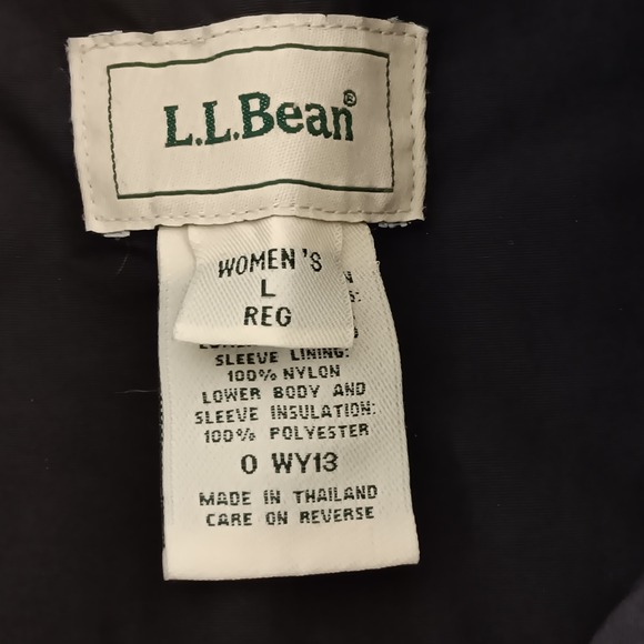 LL Bean Womens Hooded Parka Jacket Black Thinsulate Polartec Fleece Lined Size L - Picture 5 of 9